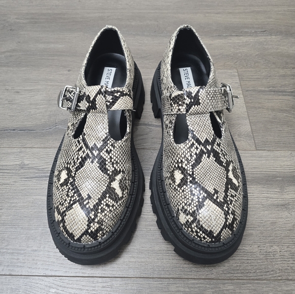 Steve Madden Maryjane Kamlee Lug  Platform Snake Print Chunky Loafers Size 8.5 - Picture 7 of 11